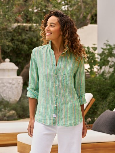 Frankandeileen EILEEN Green Multi Stripe, Italian Classic Linen