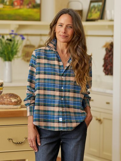 Frankandeileen EILEEN Brown and Green with Blue Plaid, Italian Flannel