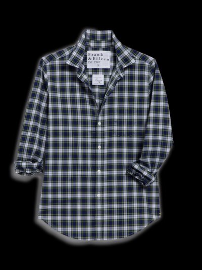 Frankandeileen BARRY Yellow and Navy with White Plaid, Italian Classic Poplin