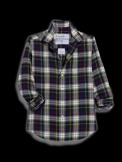 Frankandeileen BARRY Navy and Green with Yellow Plaid, Italian Flannel