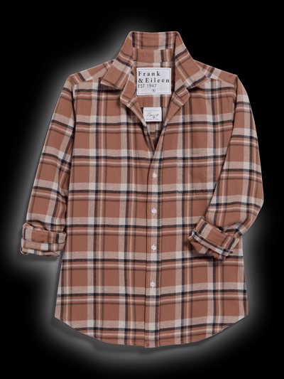 Frankandeileen BARRY Tan and Brown with Navy Plaid, Italian Flannel