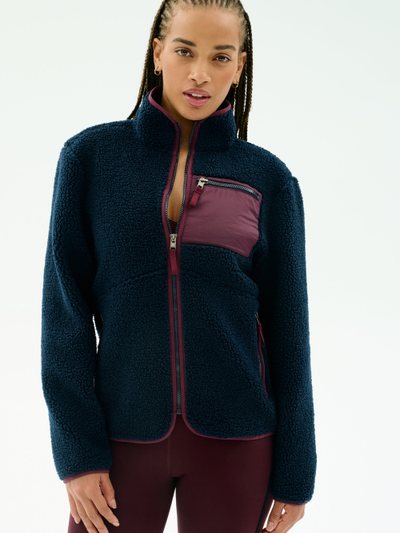 Splits59 Harris Sherpa Jacket - Indigo/Dark Cherry