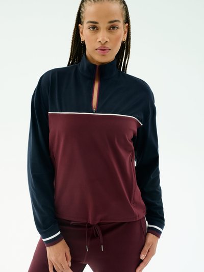 Splits59 Millie Airweight Half Zip - Dark Cherry/Indigo