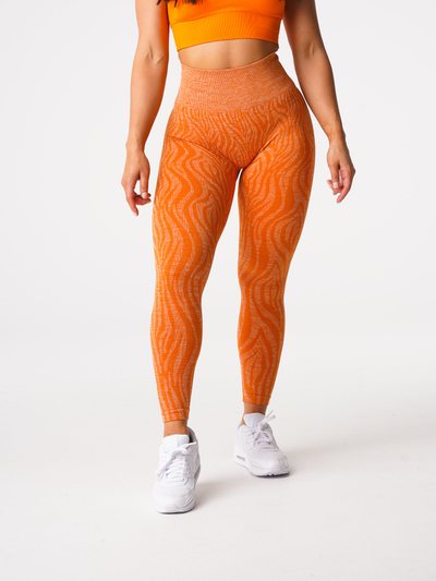 Nvgtn Burnt Orange Zebra Seamless Leggings