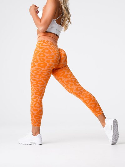 Nvgtn Burnt Orange Leopard Seamless Leggings