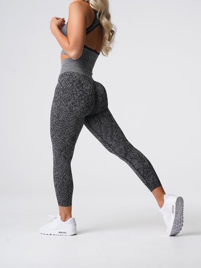 Nvgtn Black Speckled Snakeskin Seamless Leggings