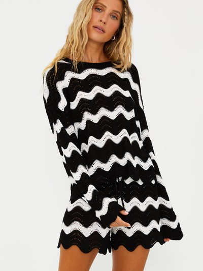 Beachriot Beach Sweater Black & White Tides