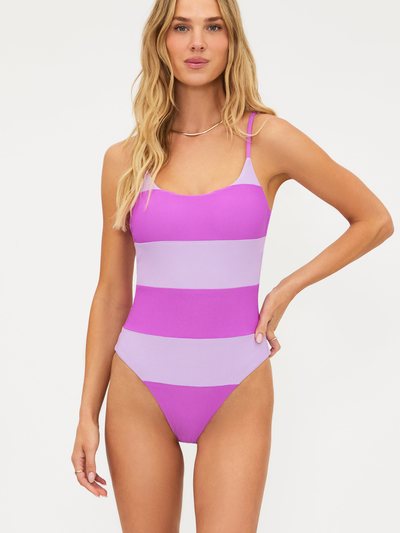 Beachriot Calista One Piece Lavender Violet Colorblock