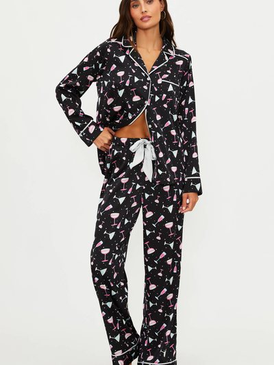 Beachriot Livy Top & Connie Pant Set Black Holiday Drinks