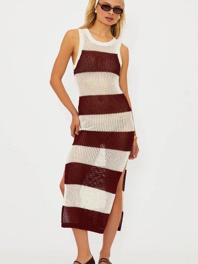 Beachriot Holly Rose Dress Merlot Stripe