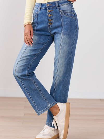 Pinklily Kendall Seamed Straight Leg Jeans FINAL SALE