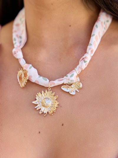 Pinklily Laurel Pink Scarf Charm Necklace FINAL SALE
