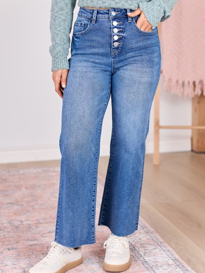 Pinklily Malia Medium Wash High Rise Wide Leg Jeans FINAL SALE