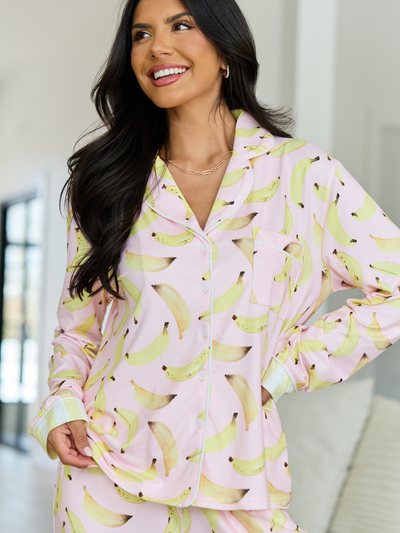 Pinklily Cozy Crush Long Sleeve Pajama Top - Banana Bliss FINAL SALE