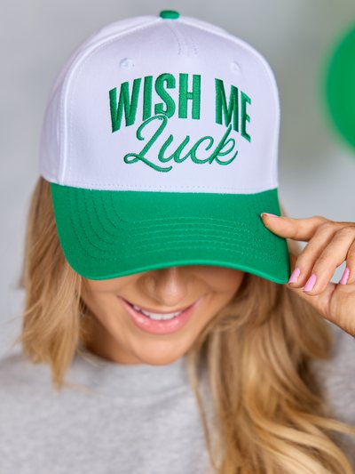 Pinklily Wish Me Luck Dark Green and Khaki Trucker Hat SALE
