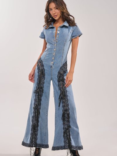 Shopakira DIXIE LACE DENIM JUMPSUIT