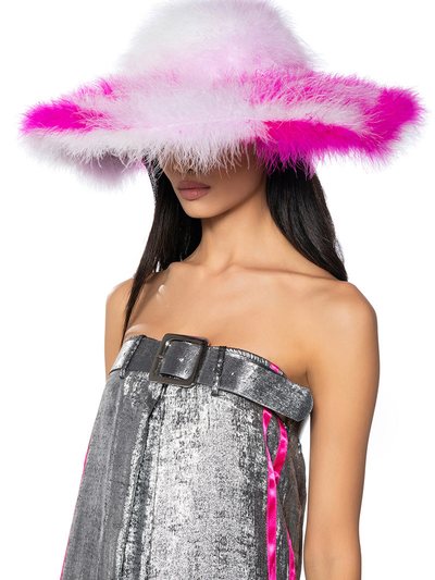 Shopakira KEKE GENUINE FEATHER WIDE BRIM HAT