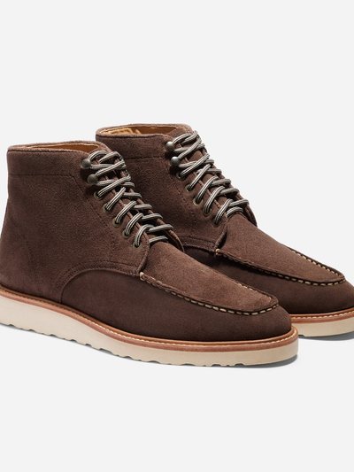 Nisolo Mateo Moc Toe Boot Umber Brown Suede