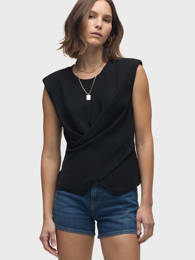 Hudsonjeans Shoulder Padded Wrap Sleeveless Tee