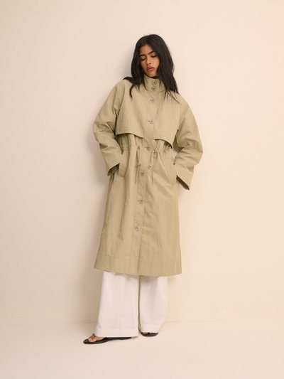 Nobody's Child Sage Green Longline Funnel Neck Parka Jacket