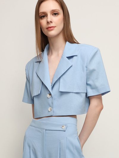 Storets Nova Cropped Linen Blazer