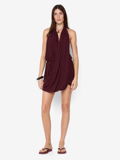 Becandbridge ROCHELLE DRAPE MINI DRESS - PLUM
