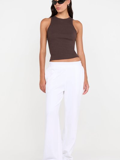 Becandbridge JORJA DOUBLE WAISTBAND PANT - WHITE