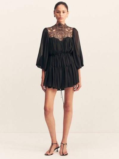 Shonajoy EMORY LONG SLEEVE MINI DRESS - BLACK