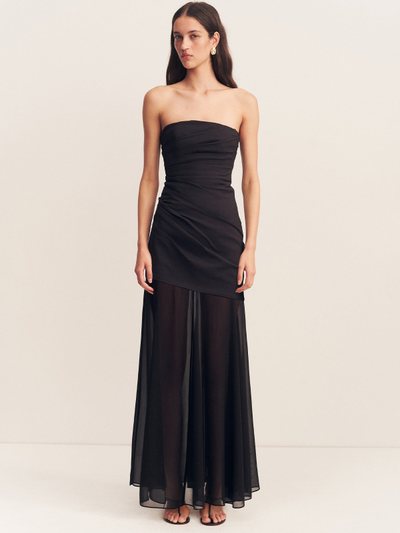 Shonajoy BLAINEY STRAPLESS DRAPED MAXI DRESS - BLACK