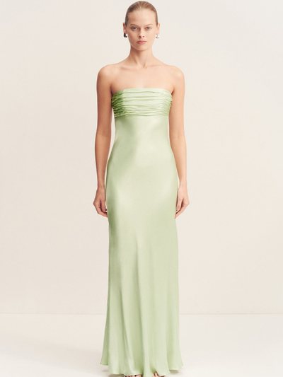 Shonajoy LA LUNE STRAPLESS RUCHED BODICE MAXI DRESS - KEY LIME