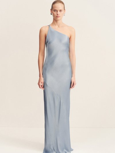 Shonajoy LA LUNE ONE SHOULDER COWL BACK MAXI DRESS - POWDER BLUE