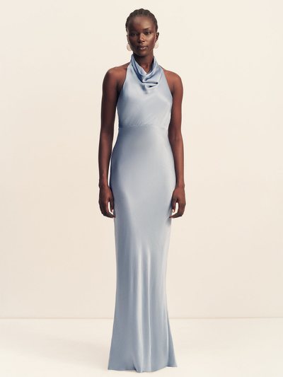 Shonajoy LA LUNE HIGH COWL OPEN BACK MAXI DRESS - POWDER BLUE
