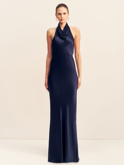 Shonajoy LA LUNE HIGH COWL OPEN BACK MAXI DRESS - MIDNIGHT
