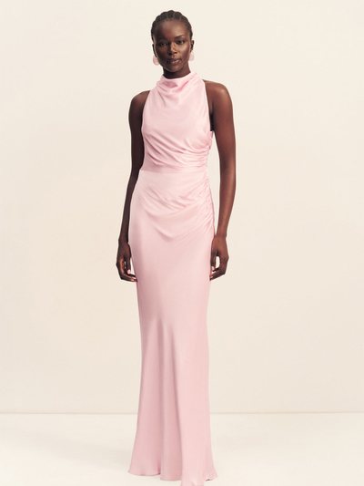 Shonajoy LA LUNE HIGH NECK GATHERED MAXI DRESS - BLOSSOM