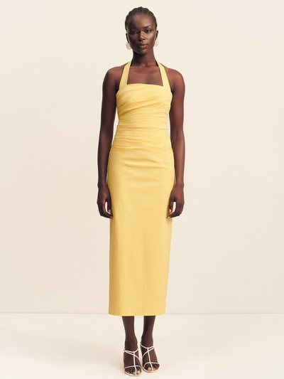 Shonajoy CAMPBELL DRAPED HALTER MAXI DRESS - SOLEIL