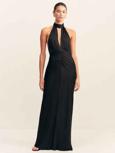Shonajoy AGNES HALTER NECK MAXI DRESS - BLACK
