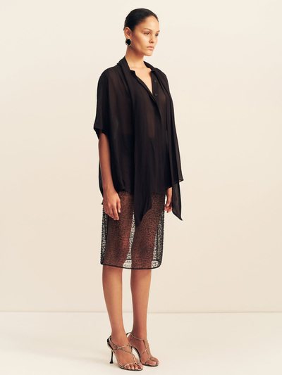 Shonajoy MONA BEADED MIDI SKIRT - BLACK