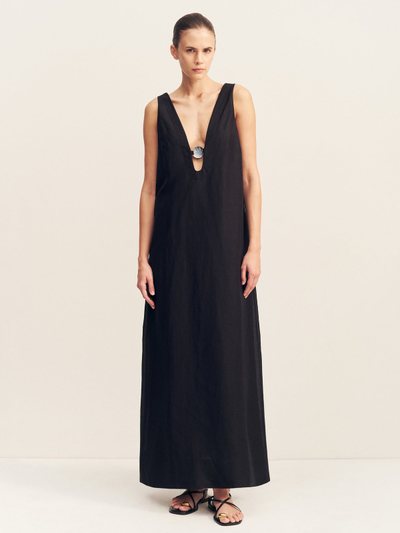 Shonajoy PALOMA PLUNGED MAXI DRESS - BLACK