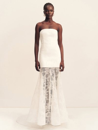 Shonajoy ELYSIAN HAND CRAFTED STRAPLESS LACE GOWN