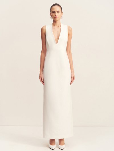 Shonajoy OTIS PLUNGED FITTED MAXI DRESS - IVORY