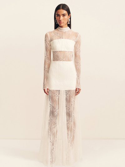 Shonajoy LABYRINTH LACE HIGH NECK MAXI DRESS - IVORY