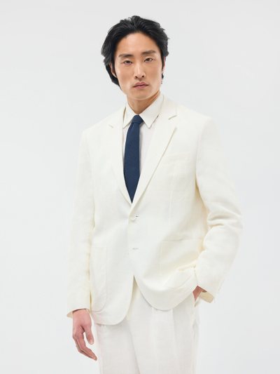 Percivalclo Relaxed Tailored Linen Blazer | White