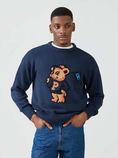 Percivalclo Jacquard Bear Crew Neck | Champion x Percival | Navy