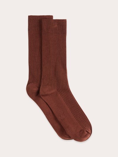 Boody Ribbed Crew Socks - Rust
