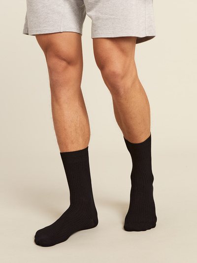 Boody Men's Ribbed Crew Socks - Black