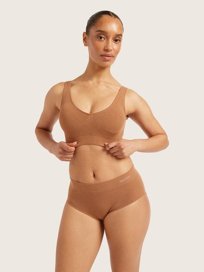 Boody Seamfree Padded Crop Bra - Maple